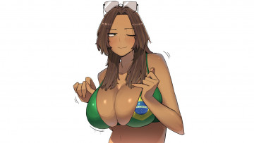 Картинка аниме unknown +другое+ бразильская девушка с пышной грудью в очках