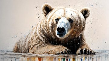 обоя рисованное, животные,  медведи, нейросети, графика, нейроарт, ai, art, нейронные, сети, рисунки, нейро, искусство, нейрографика, graphics, neuroart, neural, networks, drawings, neuro, neurography