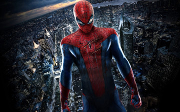Картинка кино+фильмы the+amazing+spider-man человек-паук костюм город панорама