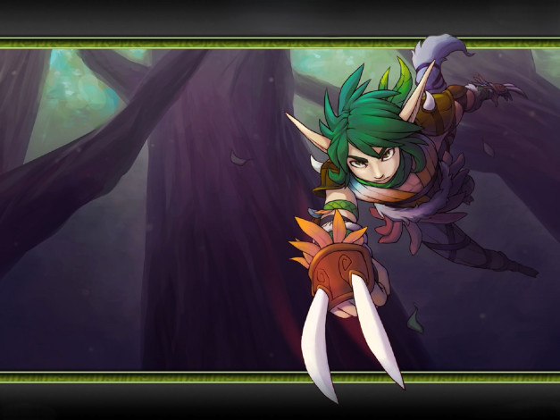 Обои картинки фото видео игры, twin skies, эльф, лезвия, деревья