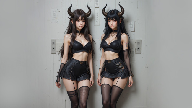 Обои картинки фото фэнтези, демоны, красивая, девушка