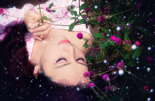 Обои картинки фото -Unsort Азиатки, девушки, unsort, азиатки, цветы