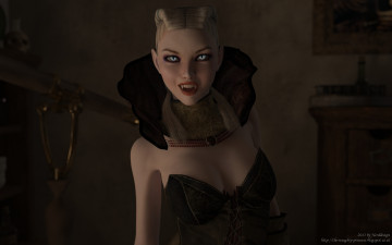 обоя 3д графика, creatures , существа, взгляд, вампир