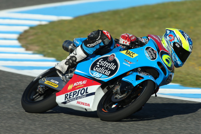 Обои картинки фото mar&, 237, a herrera, спорт, мотоспорт, экипировка, гонщик, байк, трек, вираж