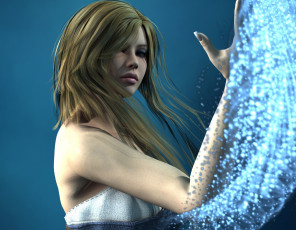 Картинка 3д+графика люди+ people девушка взгляд фон