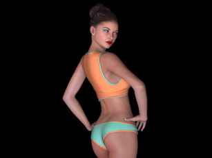 Картинка 3д+графика люди+ people фон девушка взгляд