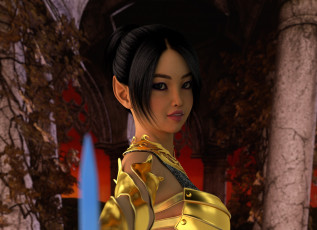 Картинка 3д+графика эльфы+ elves улыбка фон взгляд эльфийка