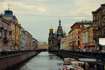 Картинка st+petersburg+-+russia города санкт-петербург +петергоф+ россия канал собор