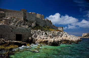 Картинка марсель+замок+иф города замки+франции море побережье иф замок марсель