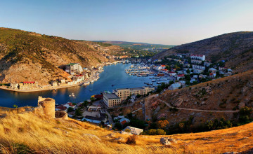 Картинка крым+балаклава города -+панорамы балаклава крым залив дома пейзаж причалы