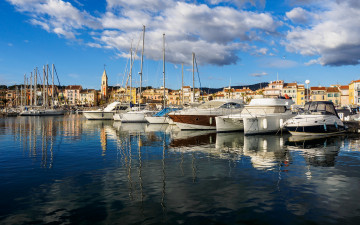 Картинка корабли Яхты яхты причалы бухта