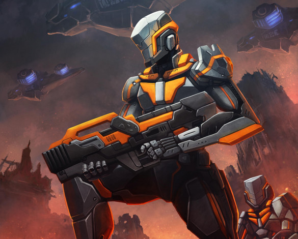 Обои картинки фото фэнтези, роботы,  киборги,  механизмы, иной, будущее, мир, оружие, киборги