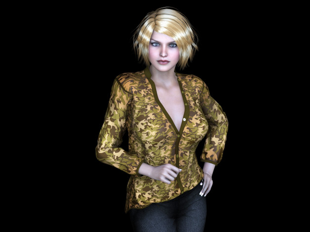 Обои картинки фото 3д графика, люди , people, фон, взгляд, девушка