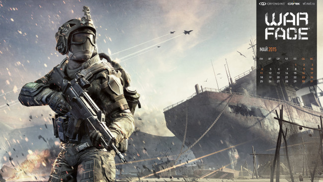Обои картинки фото календарь, календари, видеоигры, майский, варфейс, warface
