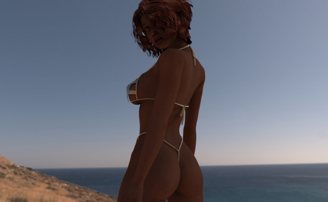 Обои картинки фото 3д графика, люди , people, фон, взгляд, девушка