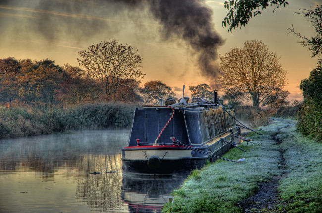 Обои картинки фото корабли, другое, баржа, река