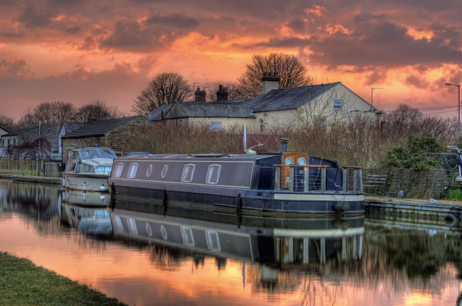 Обои картинки фото корабли, другое, река, баржа