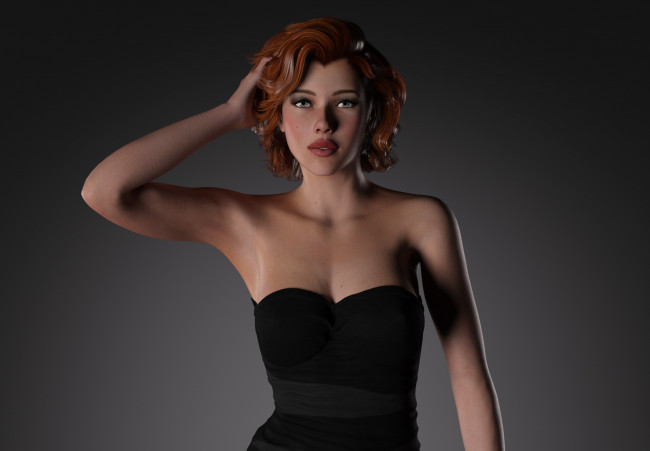 Обои картинки фото 3д графика, люди , people, фон, взгляд, девушка