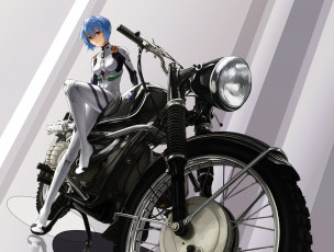 Картинка аниме evangelion фон взгляд девушка