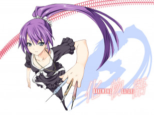 Картинка аниме bakemonogatari девушка взгляд фон