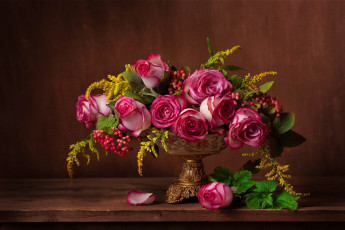 Картинка цветы букеты +композиции ваза лепестки бутоны