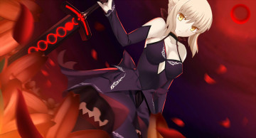 Картинка аниме fate stay+night фон взгляд девушка