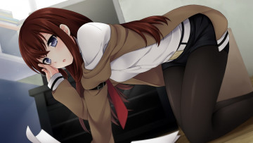 Картинка аниме steins gate фон девушка взгляд