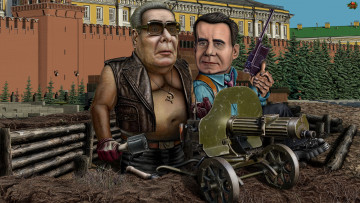Картинка выбили+воров юмор+и+приколы брежнев громыко пулемет