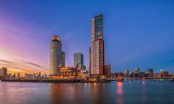 Картинка zonsondergang города -+панорамы небоскребы