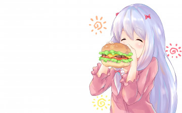 Картинка аниме eromanga-sensei девушка фон взгляд