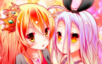 Картинка аниме no+game+no+life фон взгляд девушки