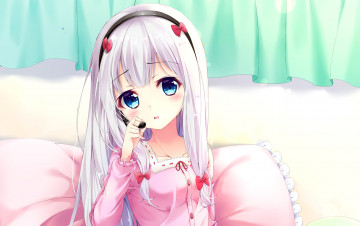 Картинка аниме eromanga-sensei взгляд девушка фон