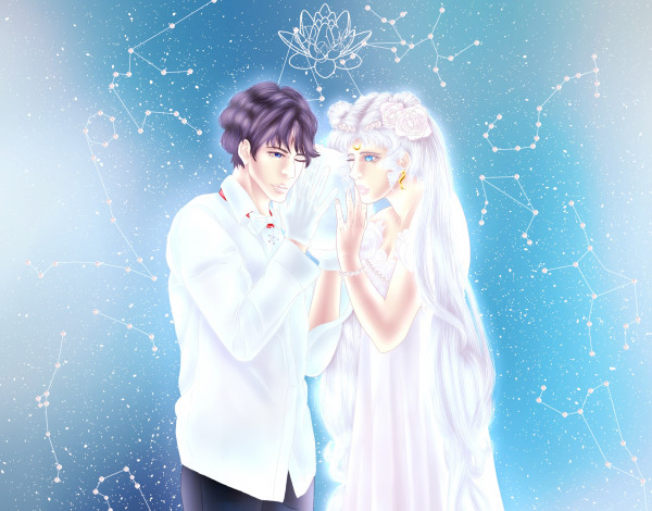 Обои картинки фото аниме, sailor moon, двое