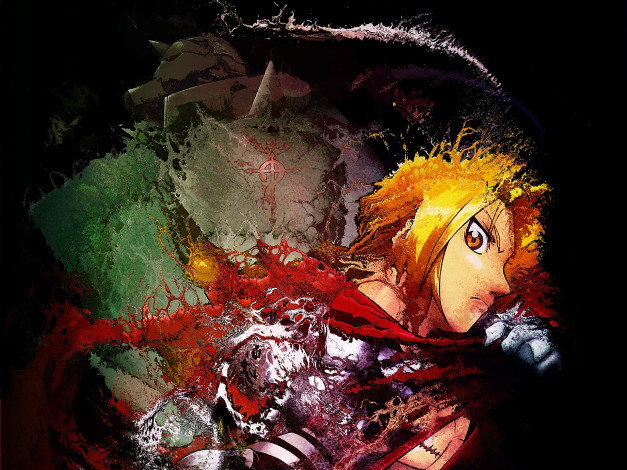 Обои картинки фото аниме, fullmetal alchemist, доспехи, алхимик, al, парень, elric, edward, ученый