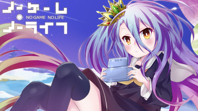 Обои картинки фото аниме, no game no life, взгляд, девушка, фон