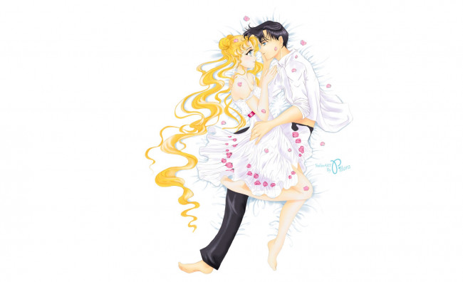 Обои картинки фото аниме, sailor moon, пара