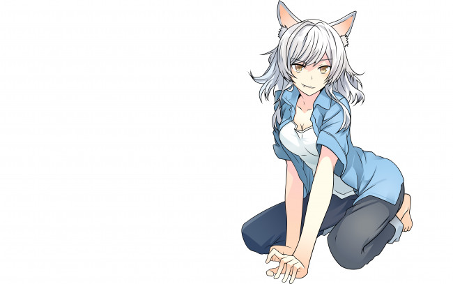 Обои картинки фото аниме, bakemonogatari, фон, взгляд, девушка