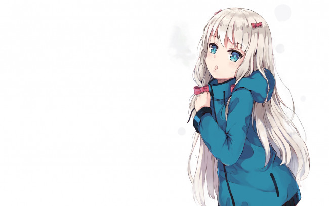 Обои картинки фото аниме, eromanga-sensei, взгляд, девушка, фон