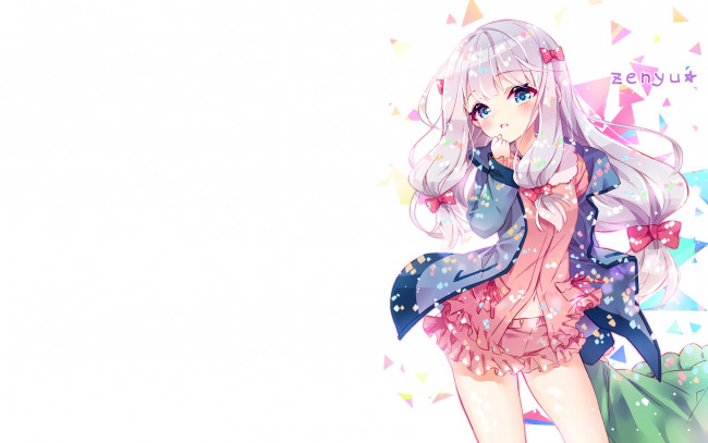 Обои картинки фото аниме, eromanga-sensei, взгляд, фон, девушка