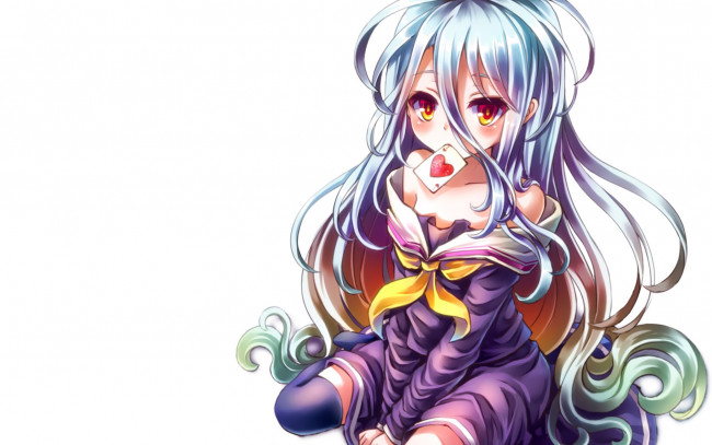 Обои картинки фото аниме, no game no life, фон, девушка, взгляд
