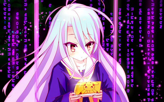 Обои картинки фото аниме, no game no life, фон, взгляд, девушка