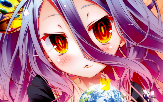 Обои картинки фото аниме, no game no life, взгляд, девушка, фон