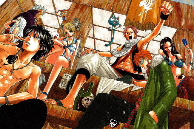 Обои картинки фото аниме, fairy tail, хвост, феи