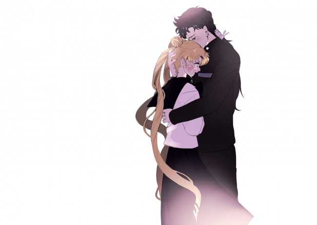 Обои картинки фото аниме, sailor moon, двое