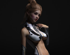 Картинка 3д+графика люди+ people девушка взгляд фон