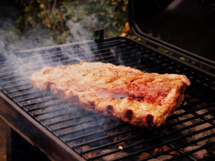 Картинка еда шашлык +барбекю решетка ребрышки