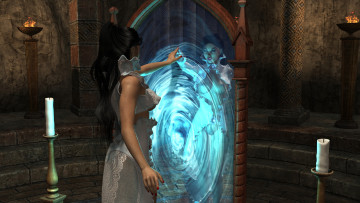 Картинка 3д+графика фантазия+ fantasy девушка взгляд фон