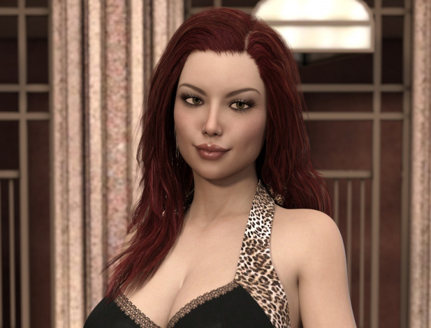 Обои картинки фото 3д графика, портрет , portraits, девушка, взгляд, фон