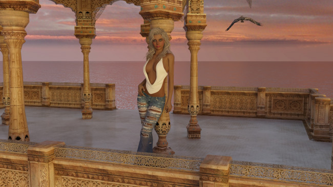 Обои картинки фото 3д графика, люди , people, фон, взгляд, девушка