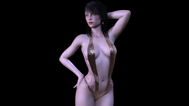 Обои картинки фото 3д графика, люди , people, фон, взгляд, девушка